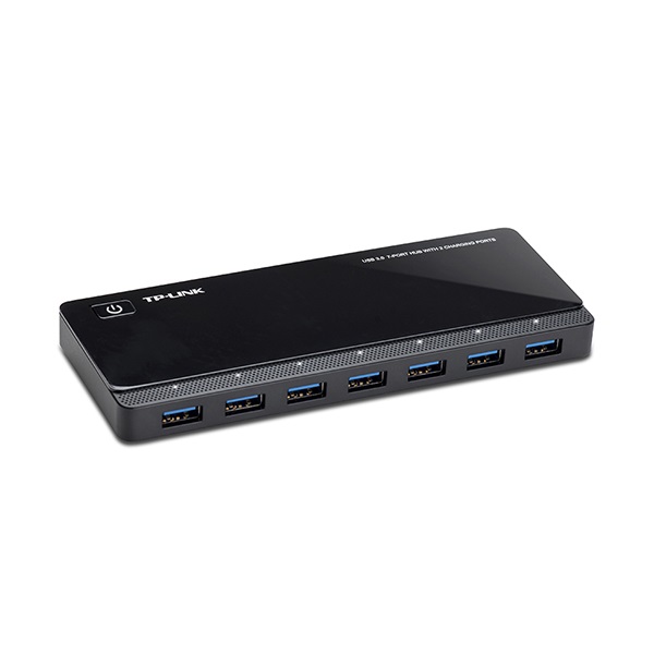 tp link usb hub uh720 (7 port + 2port töltésre; usb3.0; tápegység)
