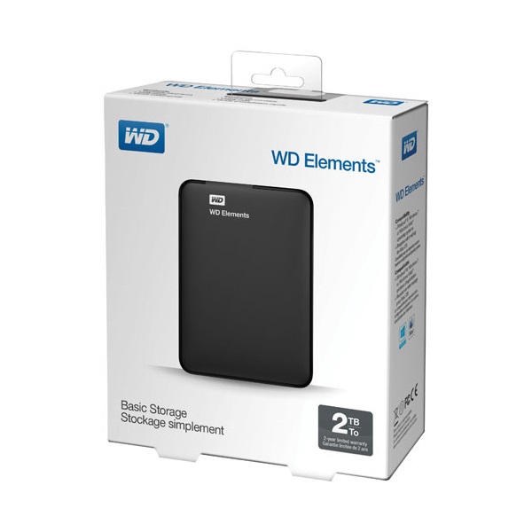 western digital külső hdd 2.5" 2tb wdbu6y0020bbk wesn (elements portable, usb3.0, fekete)