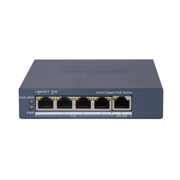 hikvision switch poe ds 3e1505p ei (4 port 1000mbps, 60w, 1xrj45 1000mbps)