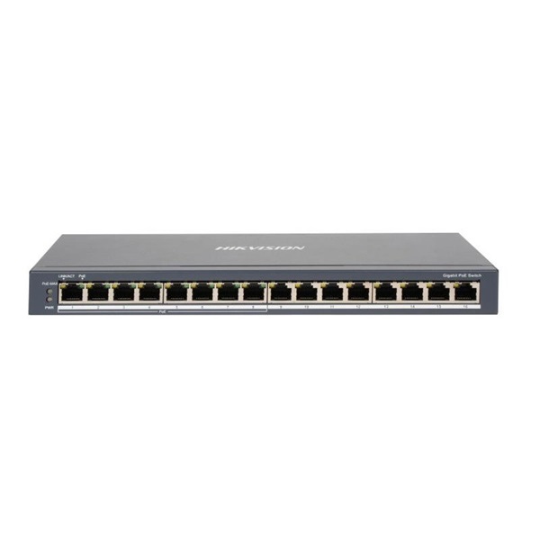 hikvision switch poe ds 3e0516p o (8 port 1000mbps, 110w, 8xrj45 1000mbps)
